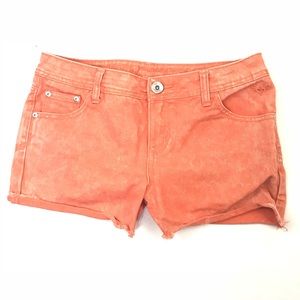 Girls justice premium hot pink/ orange jean shorts